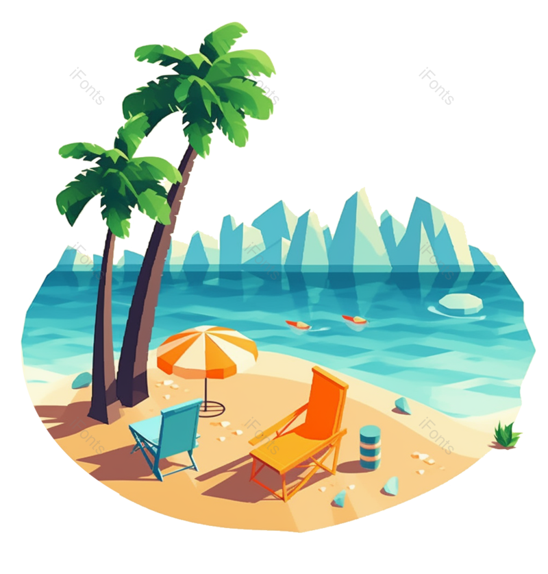 夏天图片,海洋元素,城堡PNG,度假免抠素材